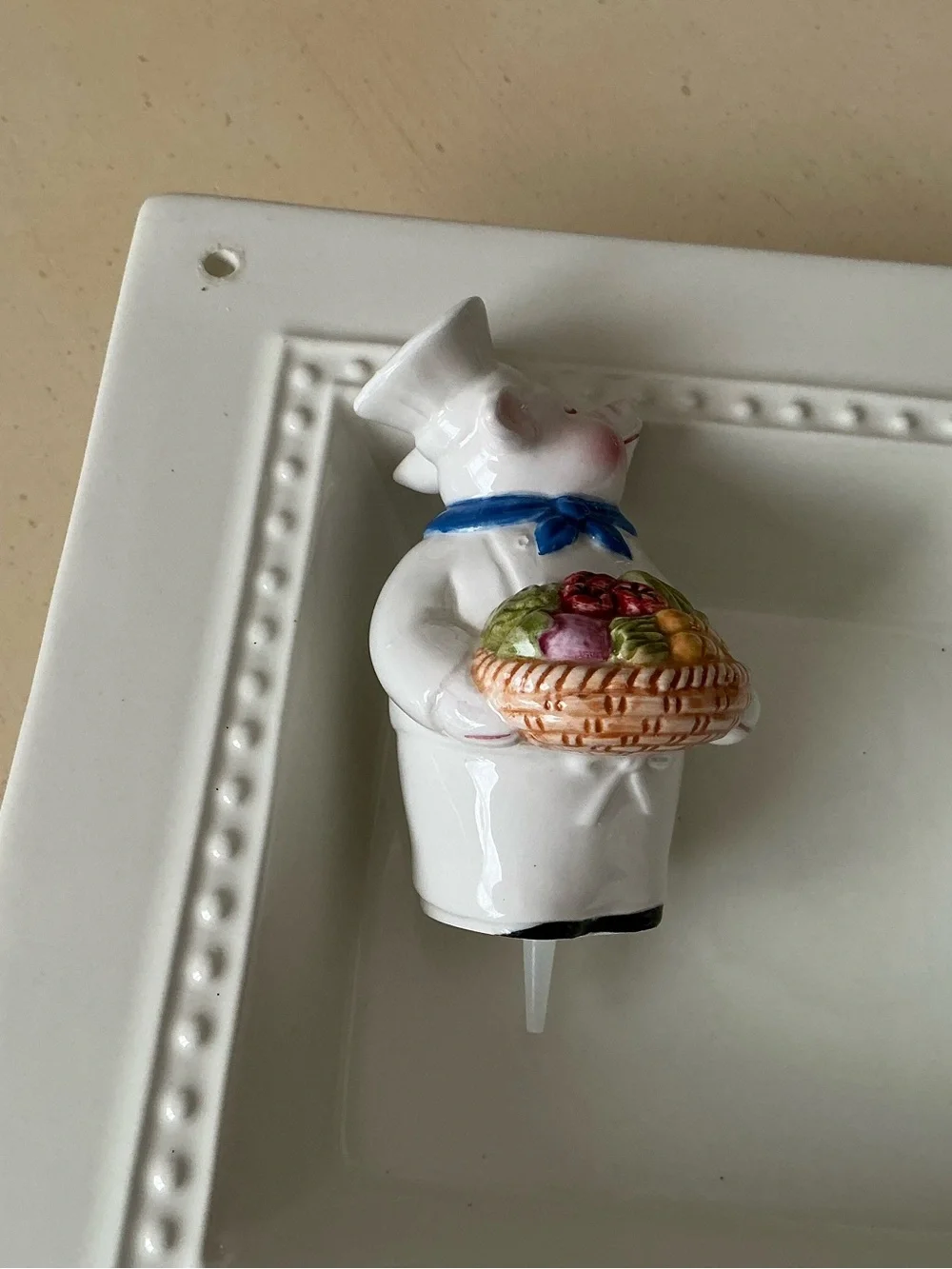 Piggy Chef With Basket of Vegetables Platter Decoration 🥕 🥬